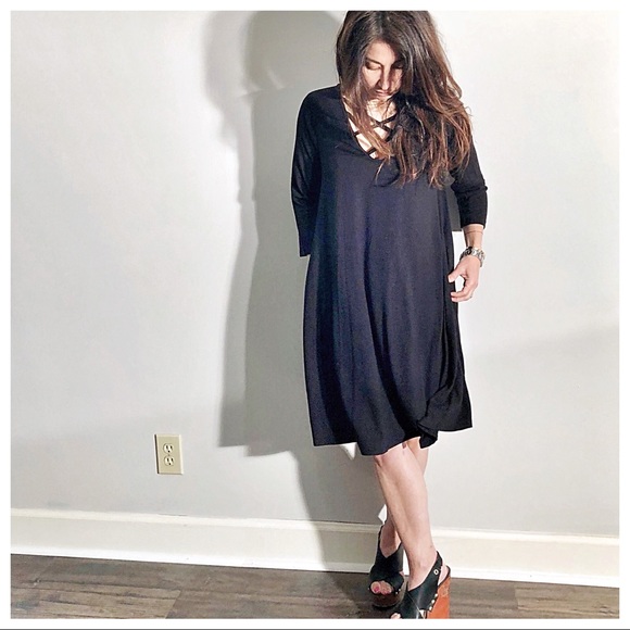 ✨LAST ONE✨Black triple lattice pocket swing dress - Picture 5 of 6